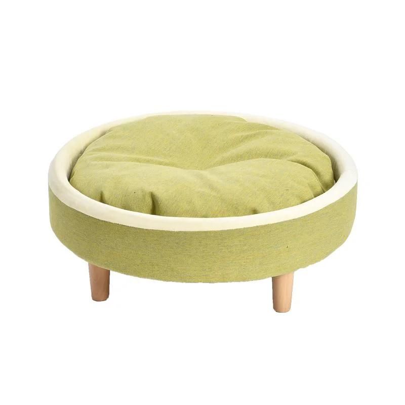 Home Modern Freshness Pet Kitty Sofa Bed Wood Fabric Multifunctional Cat Floor Furniture