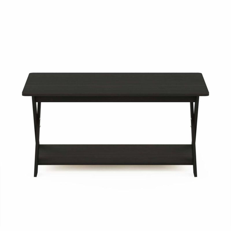 Modern Simplistic Crossed Coffee Table, French Oak Grey