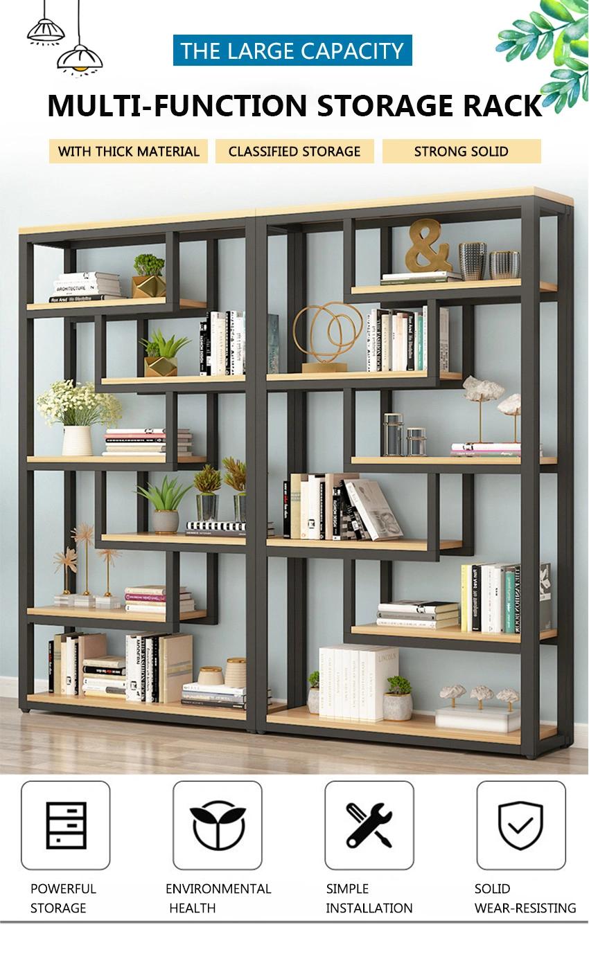 Modern Luxury Display Shelf Multi-Layer Library Marble Metal Bookshelf