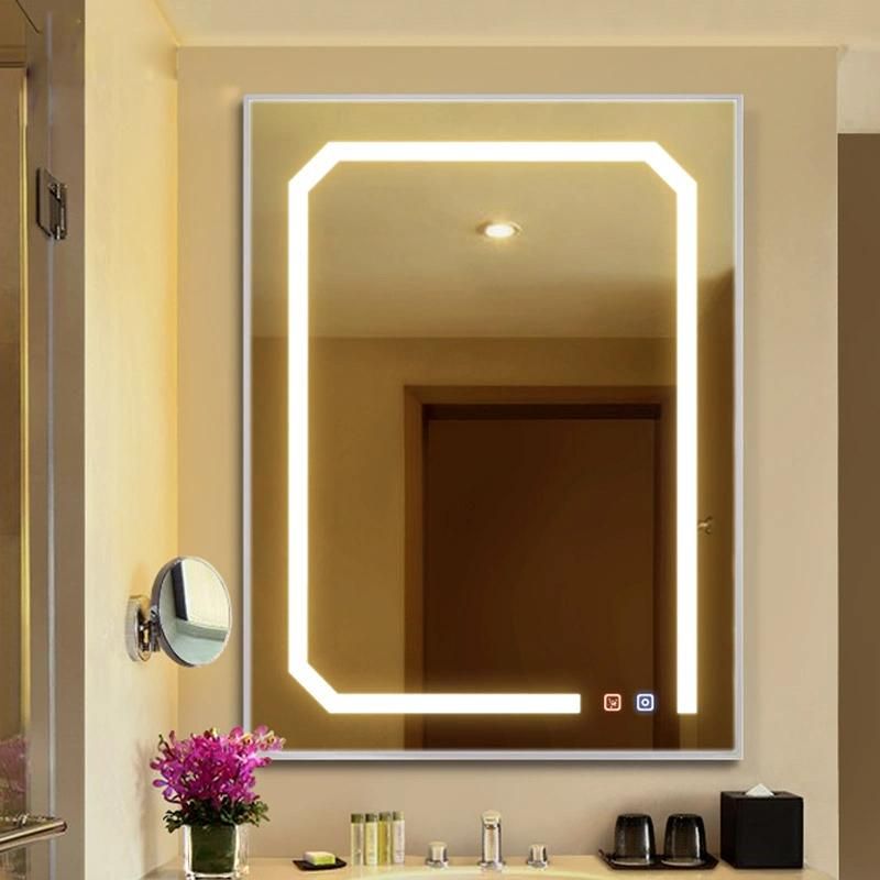 Foshan Factory New Style Modern Design Bathroom Square Lighting LED Mirror Touch Open Bathroom Furniture