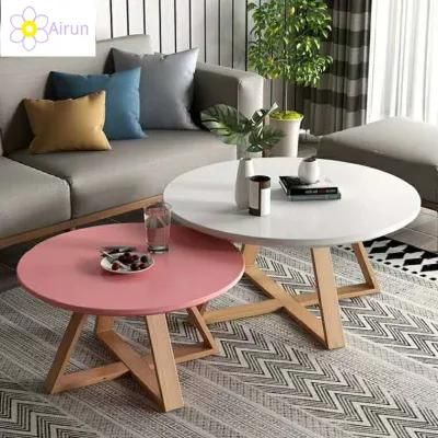 Modern Creative Design Wooden Round Coffee Side Table