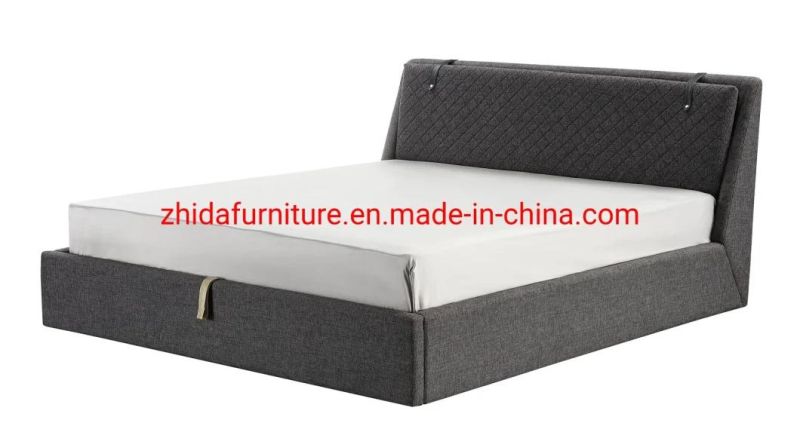 Modern Furniture Hotel Storage Space Bedroom Leather King Size Bed