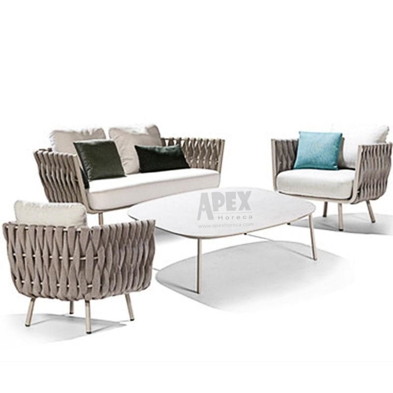 Modern Outdoor Garden Wicker Rope Sofa Set Furniture