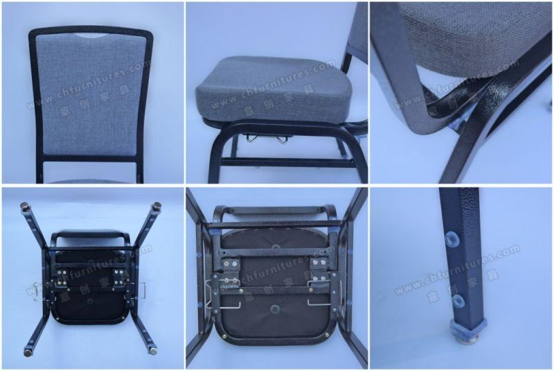 Modern Fashionable Aluminum Alloy Hotel Wedding VIP Meeting Gray Soft Bag General Chair with Connecting Buckle at The Bottom