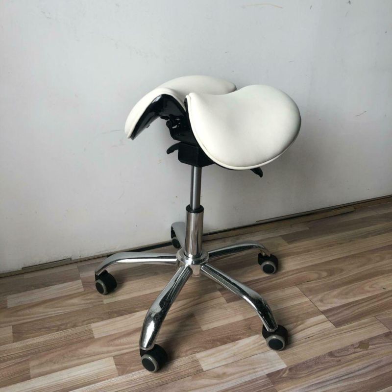 Popular Adjsutable Ergonomic Tilt Two Seat Saddle Stool