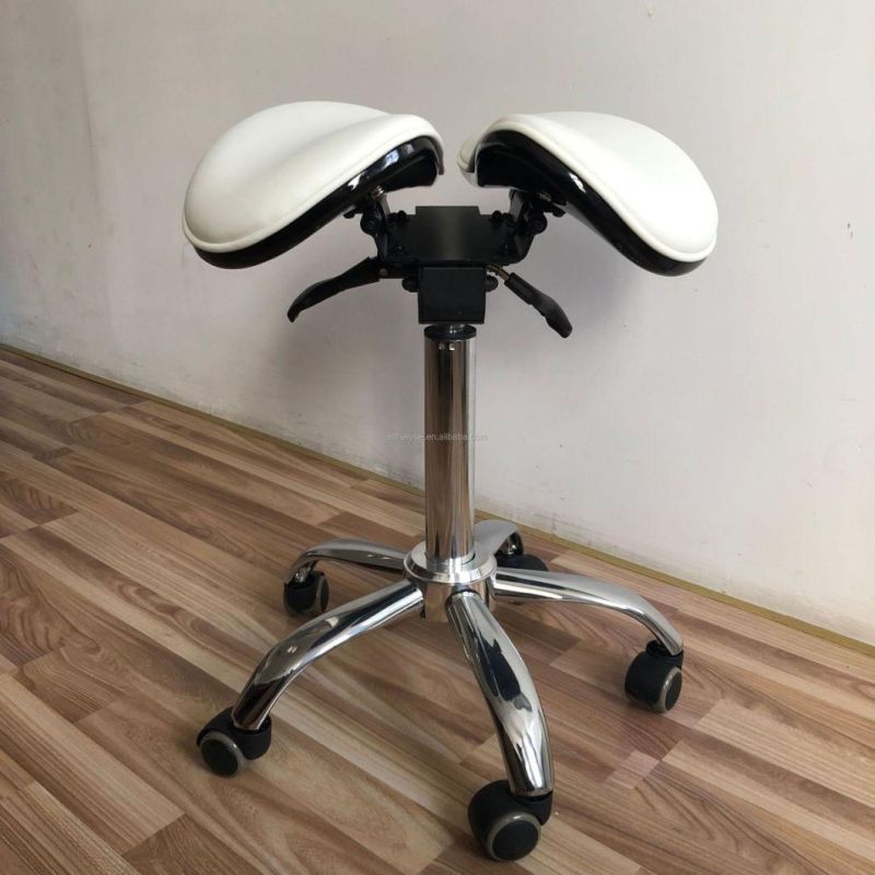 Popular Adjsutable Ergonomic Tilt Two Seat Saddle Stool