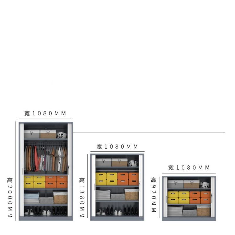 Rolling Door Low Filing Cabinet, Office or Living Room File Cupboard, Modern Furniture.