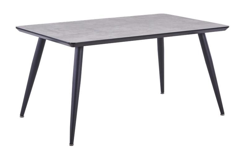 Dining Room Furniture Wooden Grey Modern Rectangle MDF Dining Table with Metal Legs