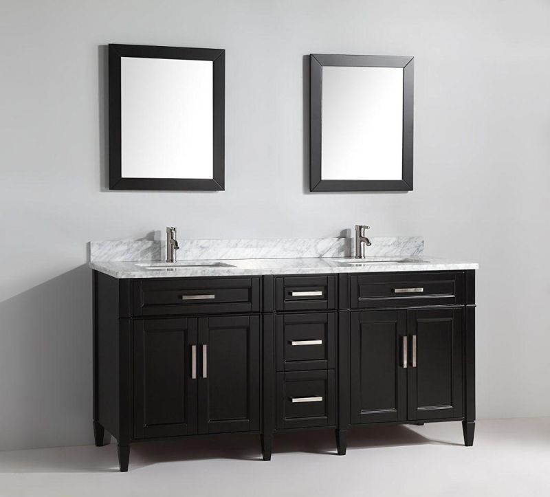 Wholesale New Design White 72 Inch Double Sink Bathroom Cabinet