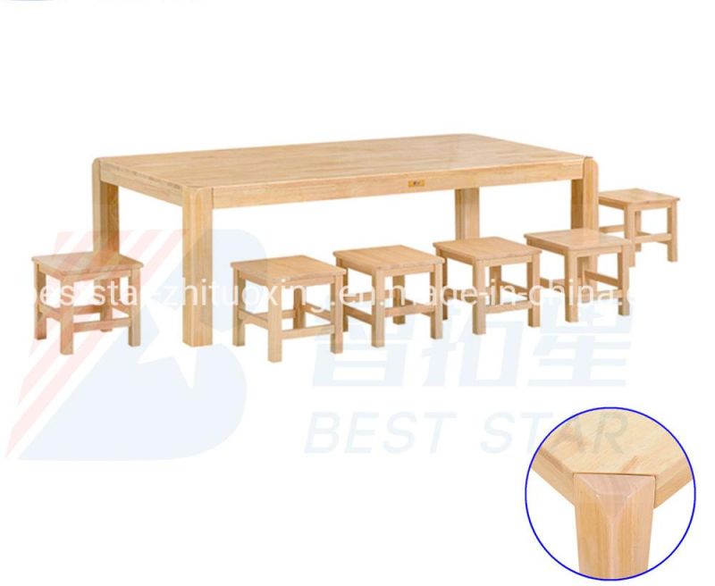 Best Star Children Rectangle Solid Wood Kids Table, , Children School Furniture, Preschool and Nursery Study Table, Kindergarten Classroom Student Table