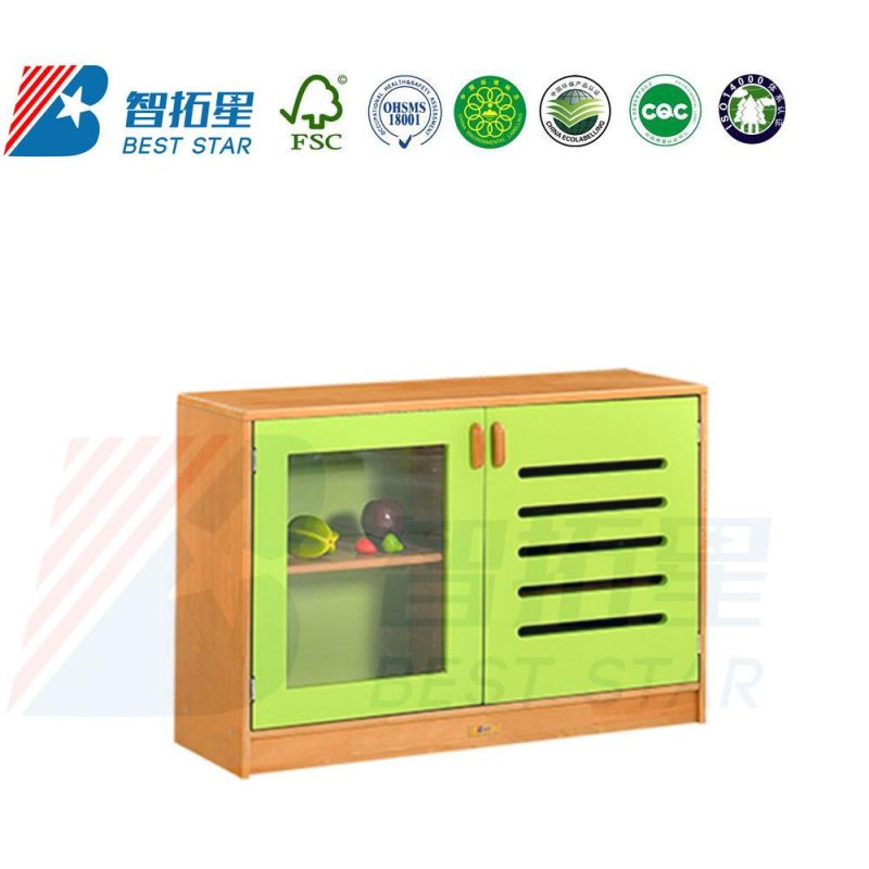 Best Star Peschool Furniture Wooden Cabinet for Kindergarden and Preschool Classroom