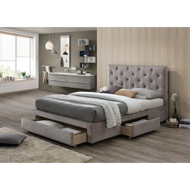 Storage Drawer Modern Queen King Size New Design Wood Modern Bed Frame