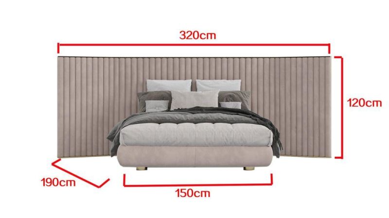 Foshan Home Furniture Supplier Vilia Modern Bedroom Wooden King Queen Size Fabric Bed for Sale