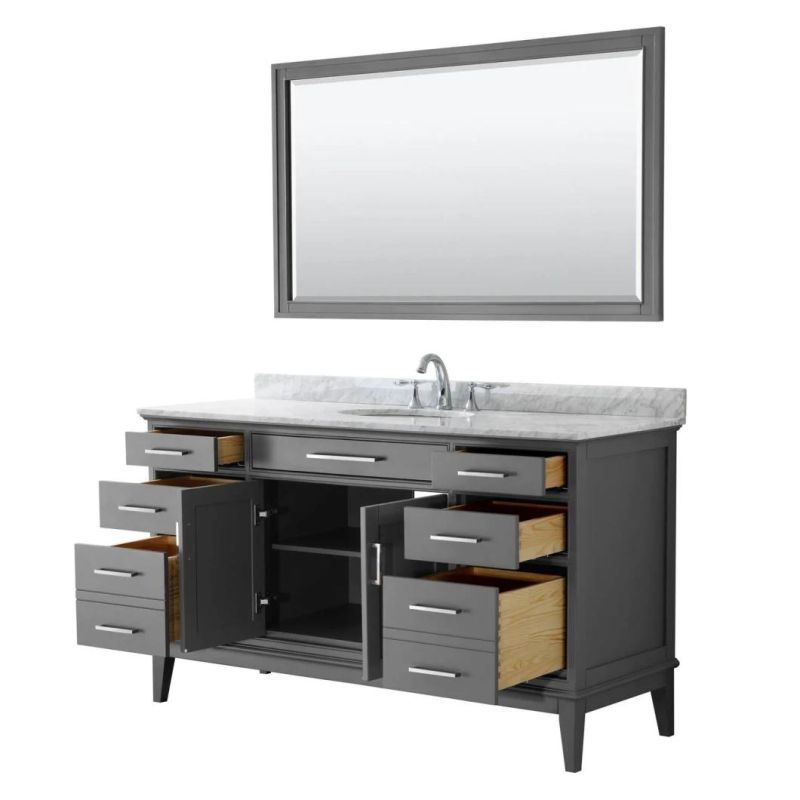 60" Double White Color Bathroom Vanity