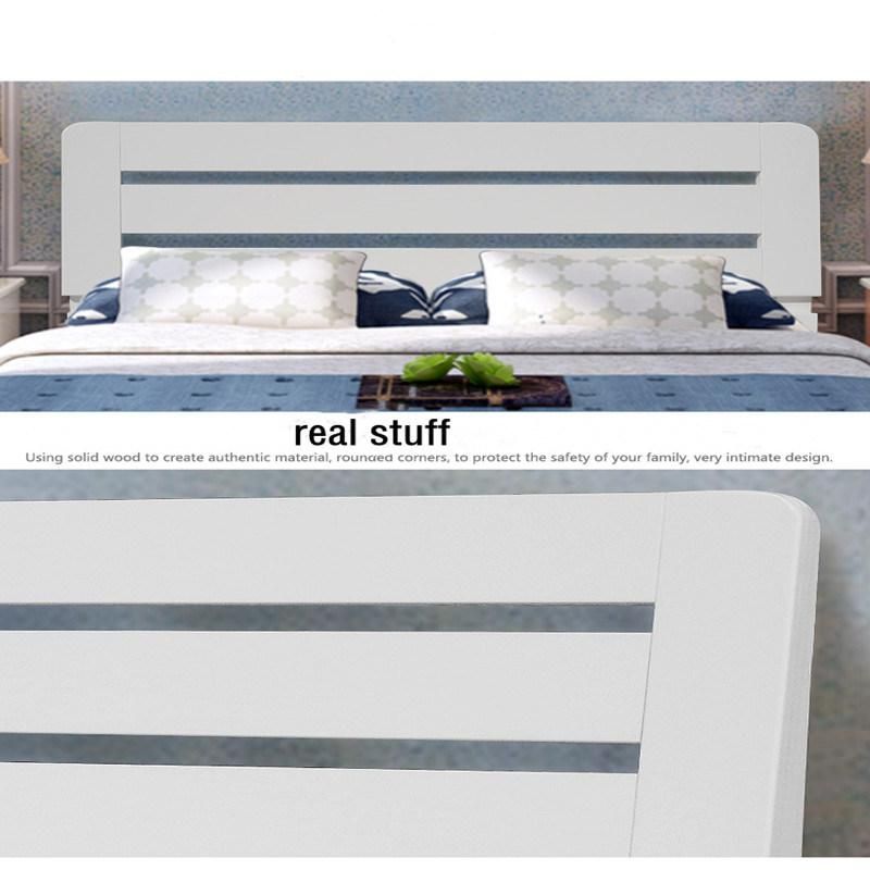 Solid Wood Bed Idyllic White Modern Minimalist 1.8 M Double Bed White Nordic Simple Single 1.5 M Small Bed