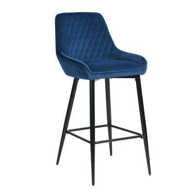 Luxury Diamond Type Back Design Coffee Dessert Shop Breakfast Kitchen Bar Stool High Chair with Install Non-Slip Mute Foot