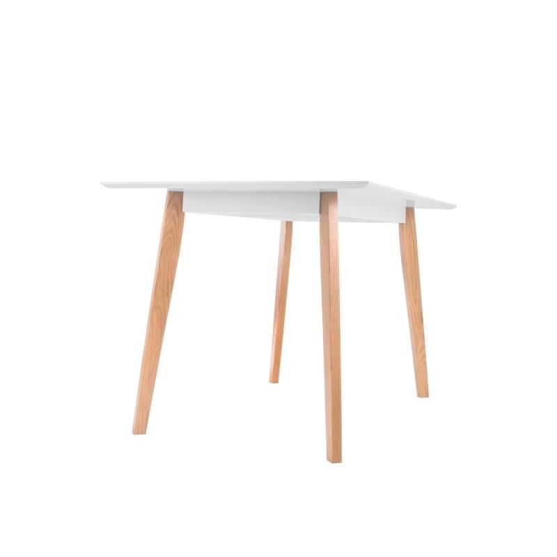 Simple Thin Rectangular Modern Wooden White Dining Table Furniture for Restaurants