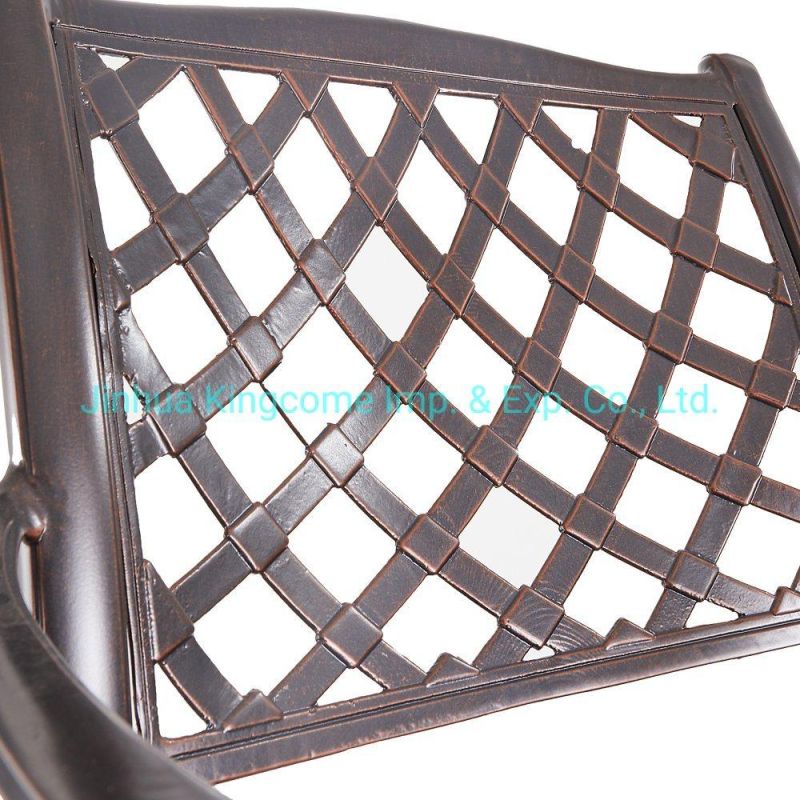 Patented Modern Design Garden Cast Aluminum Chair with Armrest