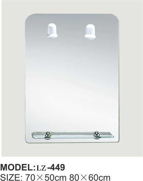 High Quality Rectangle Makeup Bathroom Mirror with Shelf and Lights