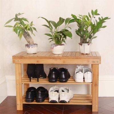 Amazon Hot Sale Eco-Friendly Sturdy Bamboo Organizer Entryway Organizing Shelf Rack Storage Bench with Storage Drawer on Top