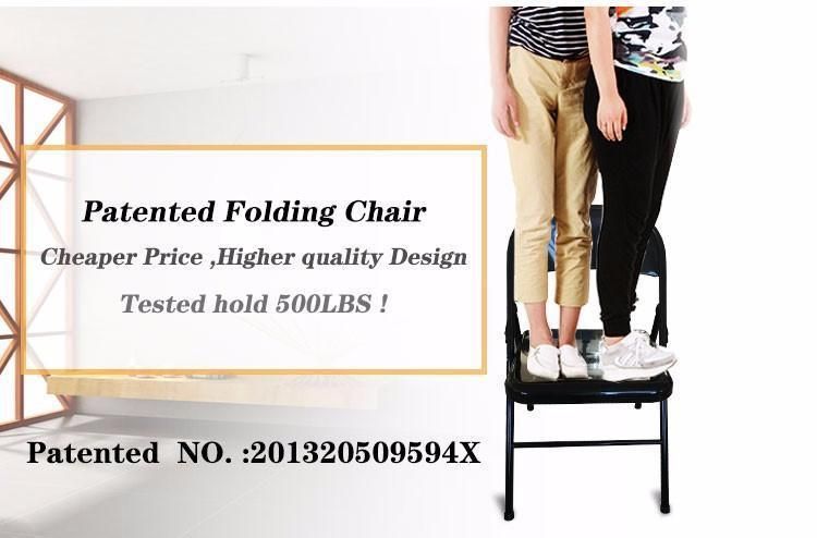 Wedding Chair Durable Custom Portable Strong Metal Frame Leather Padded Diningfolding Chair