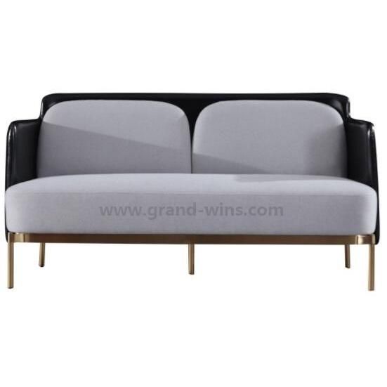 Modern Stainless Leg Leather Fabric Sofa Bedroom Sofa Hotel Sofa