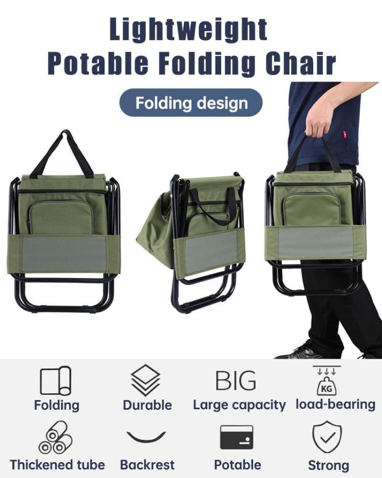 Portable Cooler Backpack with Chair Outdoor Folding Waterproof Chair Cooler Bags Suitable