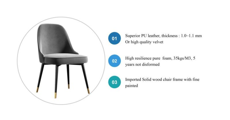 Zode Leisure Restaurant Modern Elegant Velvet Living Room Dining Chair