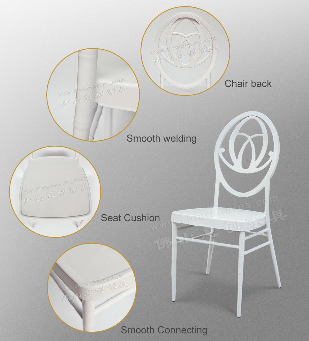 Yc-A76 New Style 2019 Manufacturers Wholesale Aluminum Stacking White Wedding Tiffany Chairs China