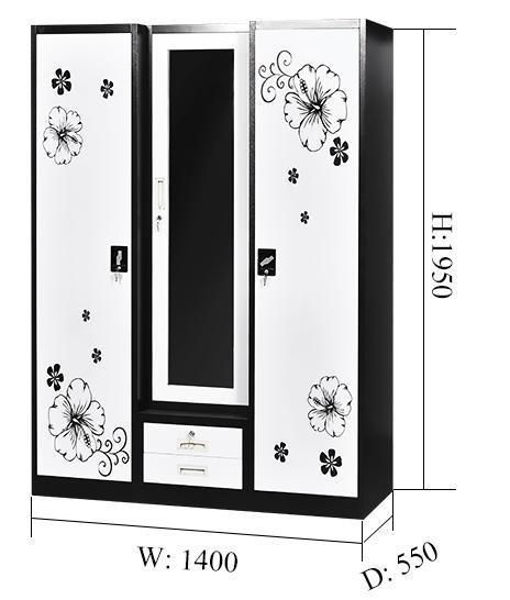 Steel Almari 3 Door Cheap Modern Iron Wardrobe Metal Metallic Wardrobe Steel Wardrobes Malaysia Almari Bedroom Furniture