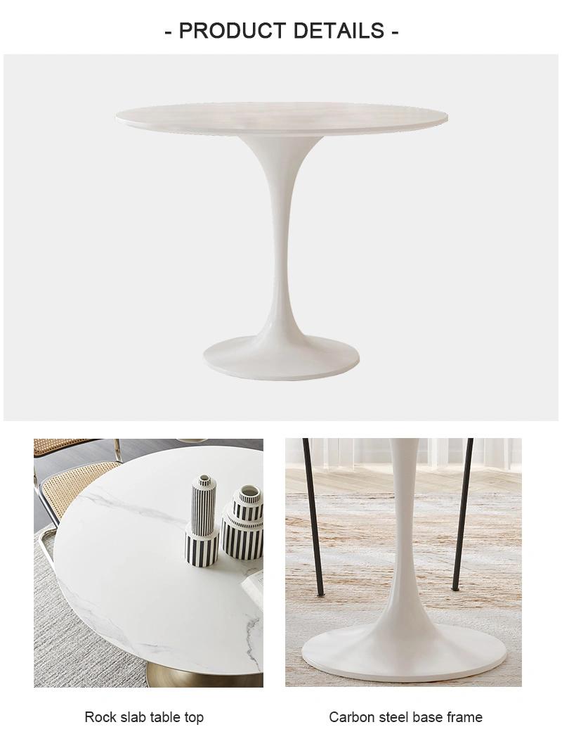 Nordic White Marble Modern Balcony Leisure Negotiation Combination Metal Bar Table