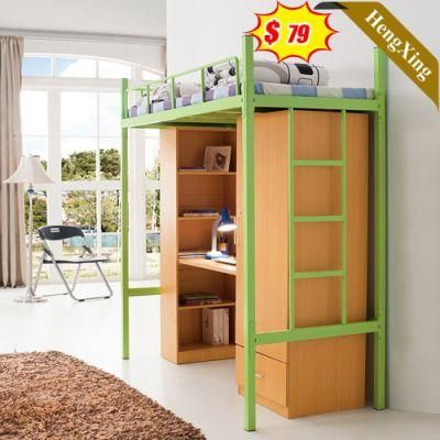 Simple Design School Furniture Wall Beds Green Color Metal Bunk Bed