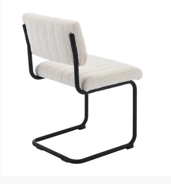 Italian Minimalist Modern Iron Frame Designer Fabric Dining Chair for Hotel Cafes and Restaurants Can Be Customized Dining Chair