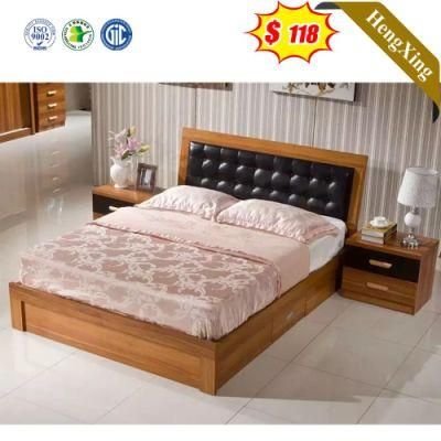 Black Color PU Leather Bedside Modern Design Bedroom Furniture Single Double Size Beds