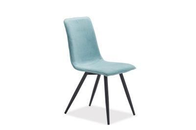 Modern New Design Restaurant Furniture Fabric Metal Legs Colorful Dining Chair