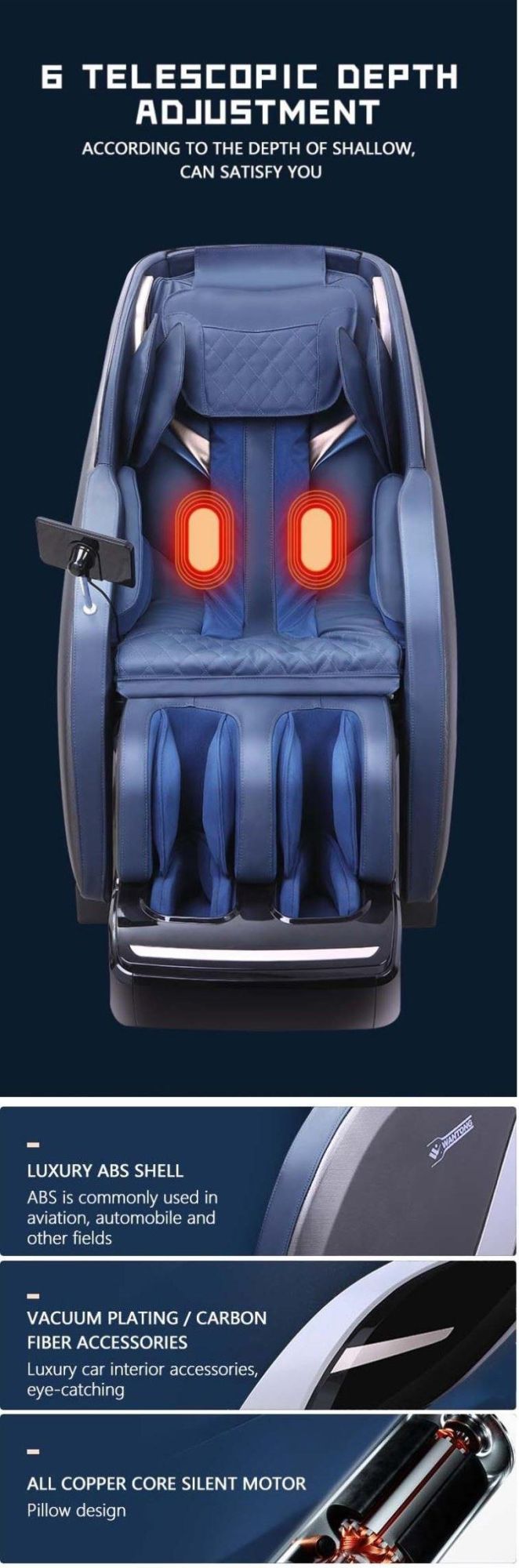 Modern Cheap Price Full Body ABS Leather Electric Recliner Heating Automatic 3D SL Track Zero Gravity Massage Chair for Home