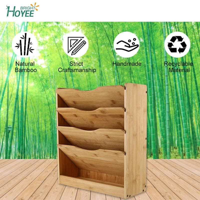 Natural 5 Tier Hanging Bamboo Wall Magazine Rack