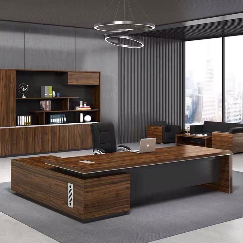 Modern Factory Wholesale Office Furniture L Shaped Black Office Executive Desk