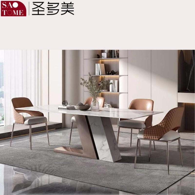 Modern Dining Room Furniture High-Grade L-Shaped Base Dining Table