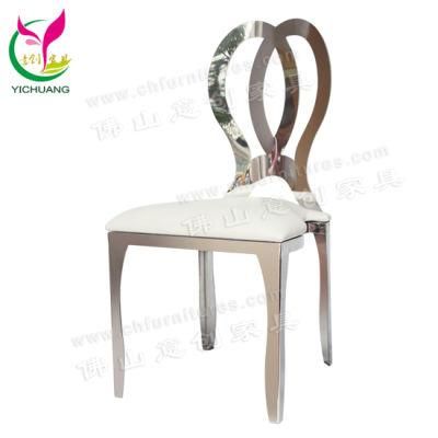 Ycx-Ss25-02 Hot Sale Wedding Dining Infinity Silver Chair Stainless Steel