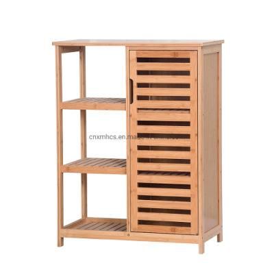 Multipurpose Bamboo Storage Cabinets Living Room Cabinet with 3 Tier Shelves, Shoe Organizer Shoe Rack Entryway Shoe Cabinet Furniture