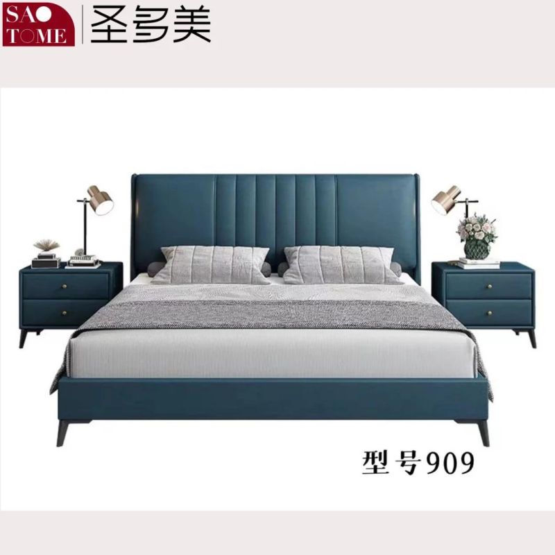 China Wholesale Furniture Leather Bedroom Furniture Set Double Bed King Bed