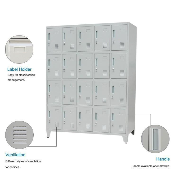 Customize Modern Steel Bedroom Furniture Lockable Standing Legs Clothes Storage Metal Steel Locker