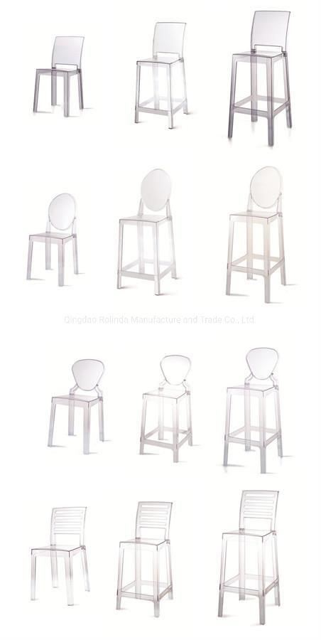 Wholesale Modern Party Resin Bar Stool High Chair Transparent Acrylic Chair Kartell Bar & Counter Stool