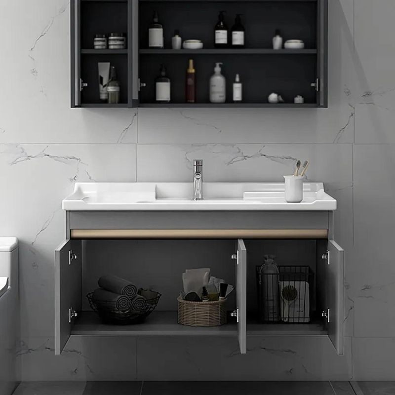 24 Inch Modern Floating Gray Bathroom Vanity with Sink