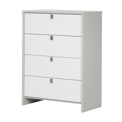 4-Drawer Chest, Soft Gray &amp; Pure White