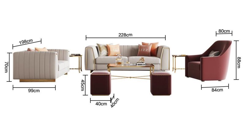 Direct Sell Modern Sectional Living Room 1+2+3 Velvet Couch Leisure Home Furniture Luxury Chesterfield Fabric Sofa