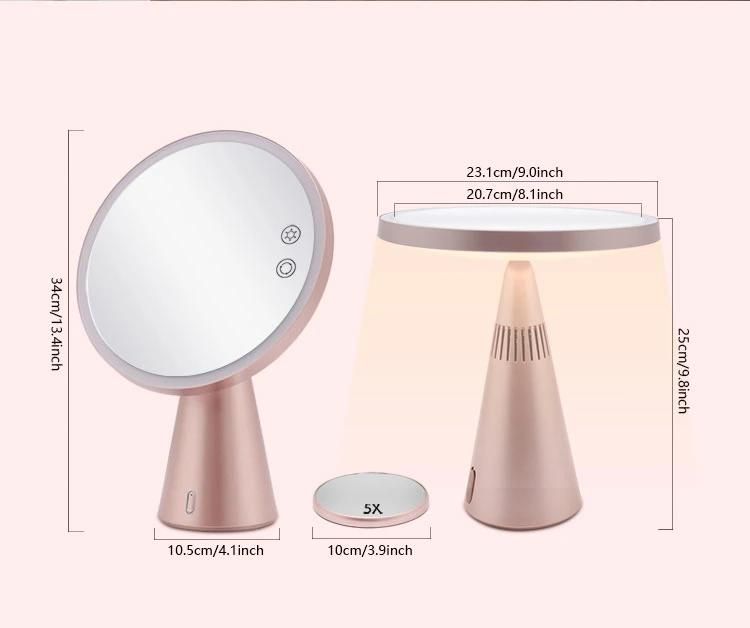 New Items Table Lamp Bluetooth Speaker Makeup Mirror with Touch Sensor