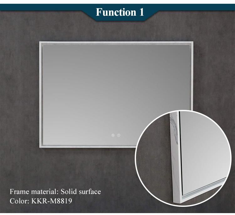 Hotel Marble Texture Solid Surface Frame Bathroom Mirror Mirrors