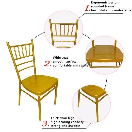 Factory Wholesale Quality Event Banquet Wedding Stacking Chiavari Tiffany Bamboo Chair with Cushion